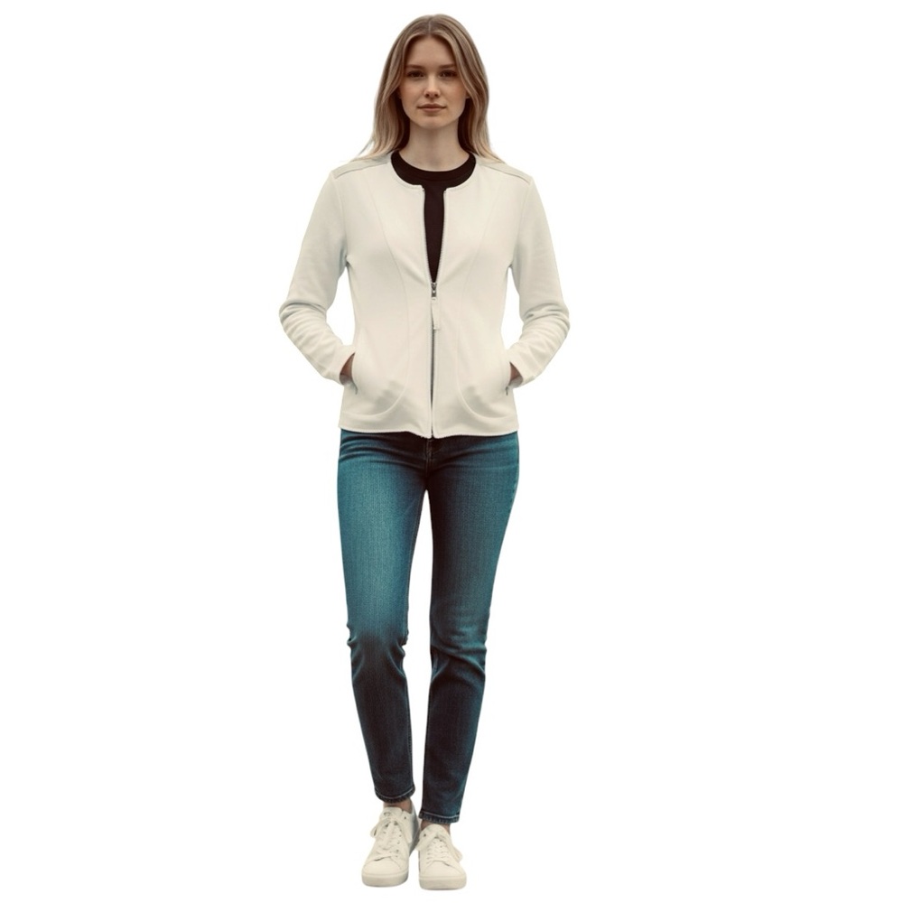 Gaudi' Ivory Lightweight Sweatshirt Jacket size large